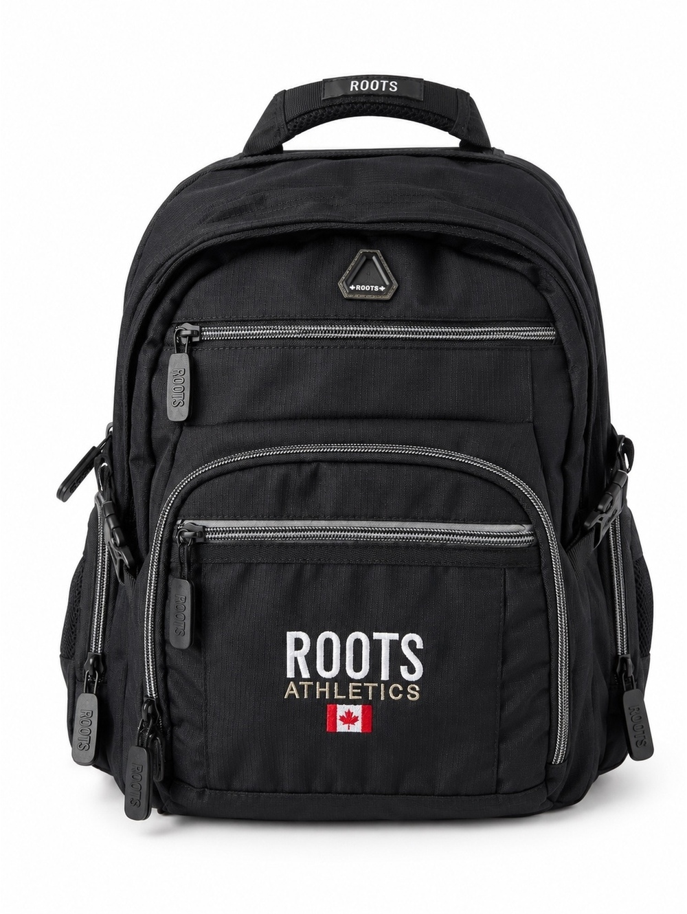 Roots Athletics Black Backpack Laptop School Travel Bookbag Like New
